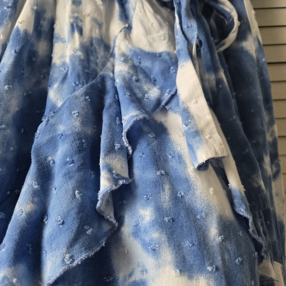 Women's Dresss 100% Viscose Blue White Tie Dye Size M - Picture 5 of 10